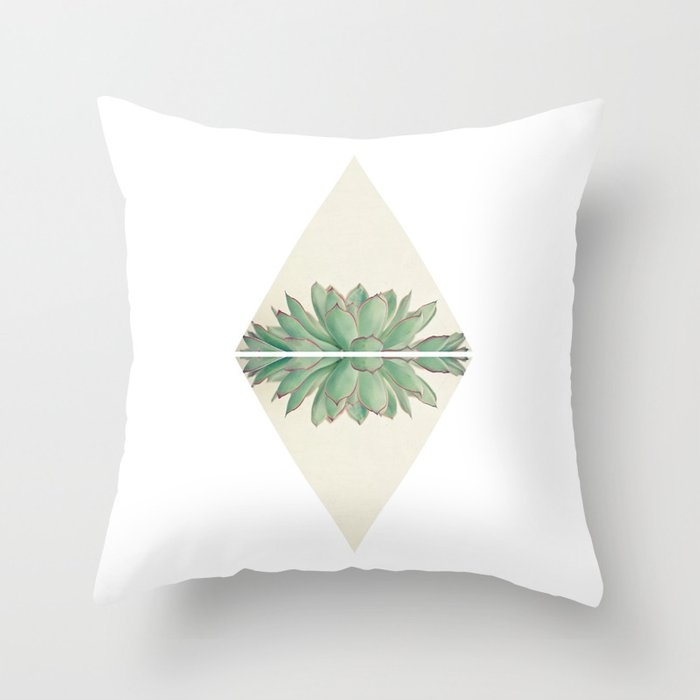 Echeveria Ii Couch Throw Pillow by Cassia Beck - Cover (16" x 16") with pillow insert - Indoor Pillow - Image 0