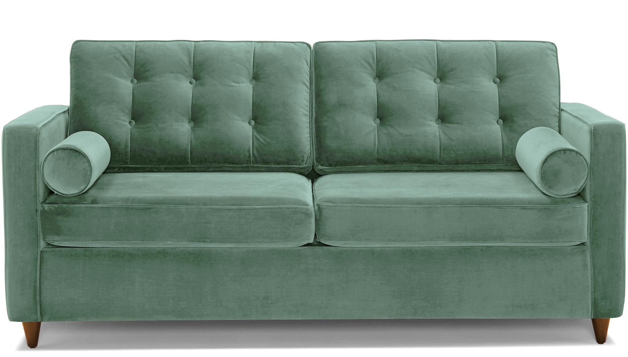 Green Braxton Mid Century Modern Sleeper Sofa - Essence Aqua - Mocha - Image 0