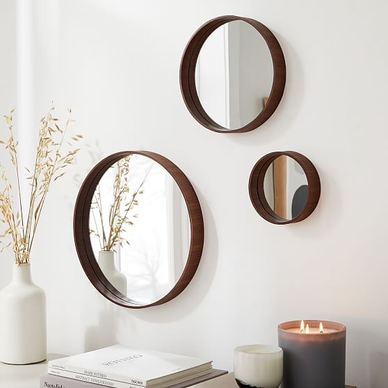Maren Wood Mirrors, Walnut, Set of 3 - Image 0