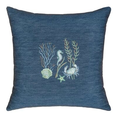 Rosecliff Heights AARON DENIM Decorative Square Pillow Cover 18" X 18" - Image 0