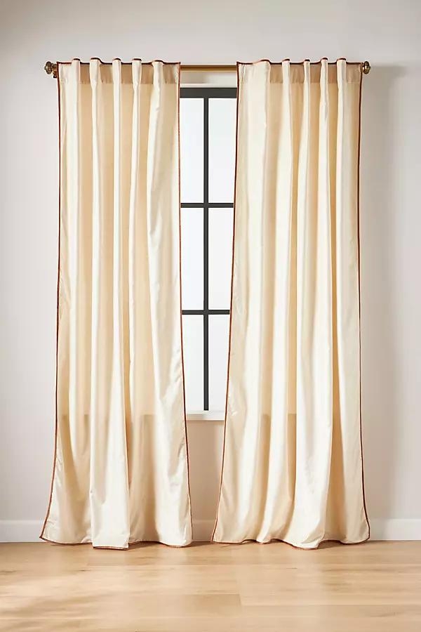 Adelina Piped Velvet Woven Curtain - Image 0