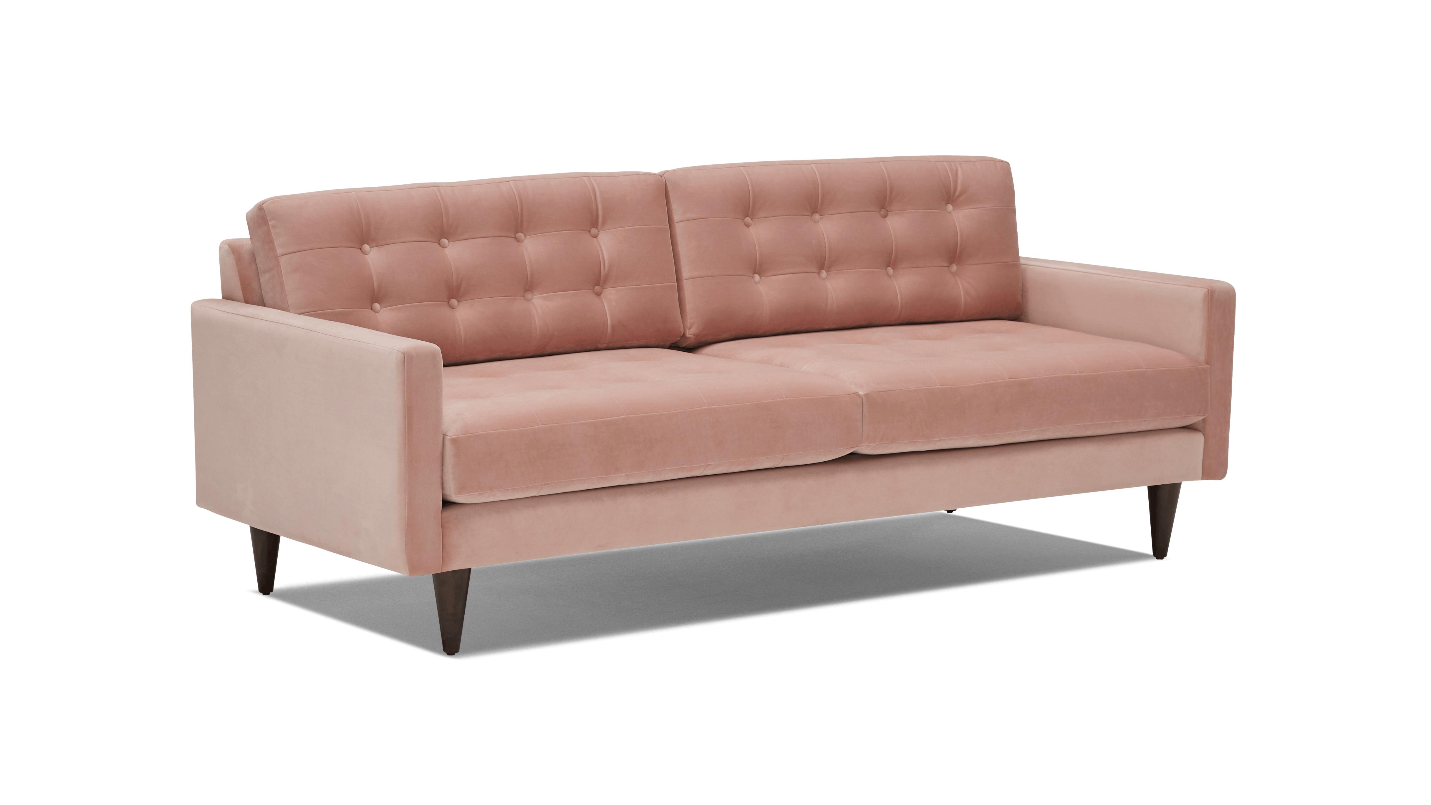 Pink Eliot Mid Century Modern Sofa - Royale Blush - Mocha - Image 1