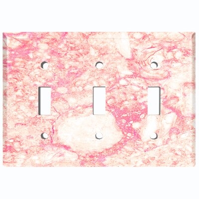 Metal Light Switch Plate Outlet Cover (Marble Gray Print 4  - Triple Toggle) - Image 0