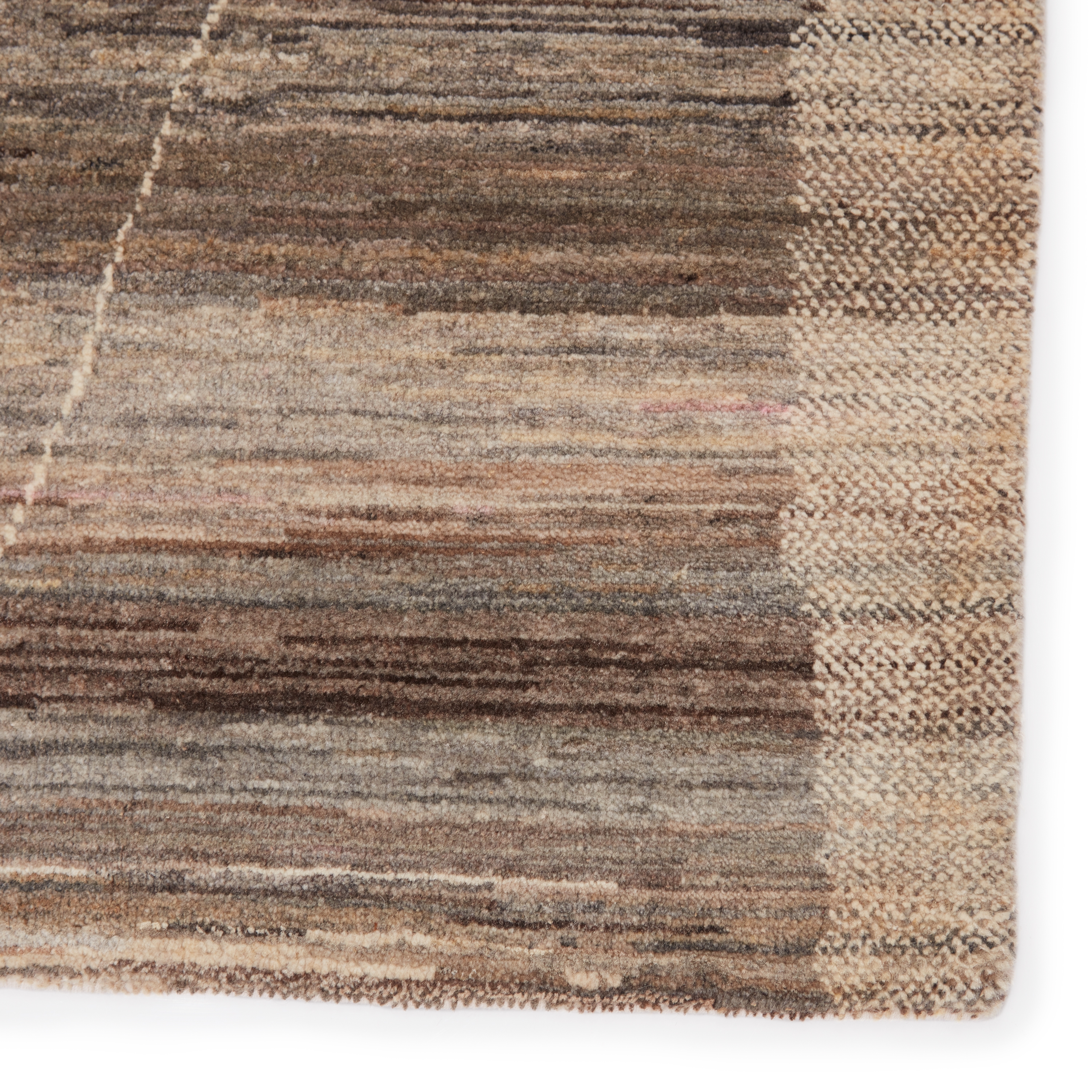 Curium Hand-Knotted Trellis Gray/ Brown Area Rug (6'X9') - Image 3