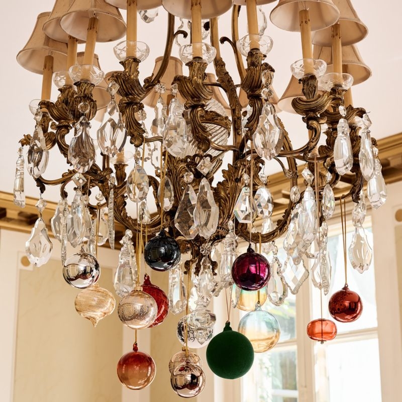 Faise Round Ombre Multicolor Glass Christmas Tree Ornaments Set of 4 - Image 2