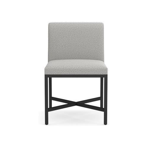 Navarro Dining Side Chair, Standard Chair, Perennials Performance Chenille Weave, Gray, Bronze - Image 0