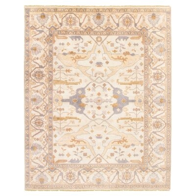 One-of-a-Kind Hand-Knotted New Age 7'11" x 9'10" Wool Area Rug in Ivory/Brown - Image 0