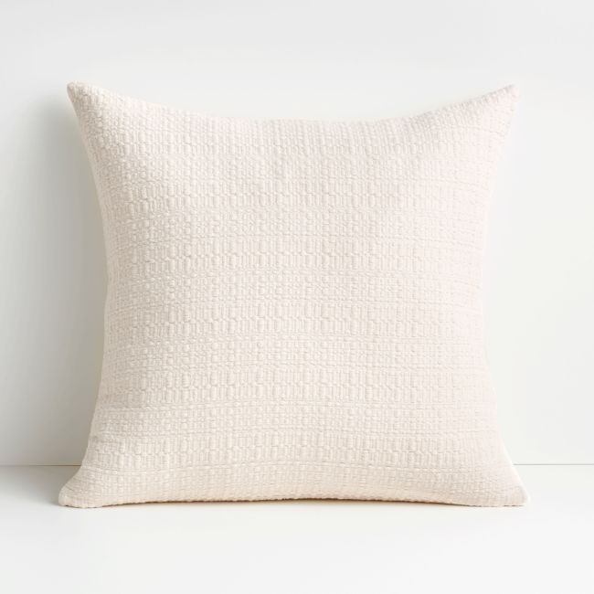 Bari 20"x20" White Swan Knitted Throw Pillow with Feather Insert - Image 0