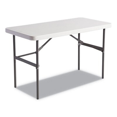Banquet Folding Table, Rectangular, Radius Edge, 48 X 24 X 29, Platinum/Charcoal - Image 0