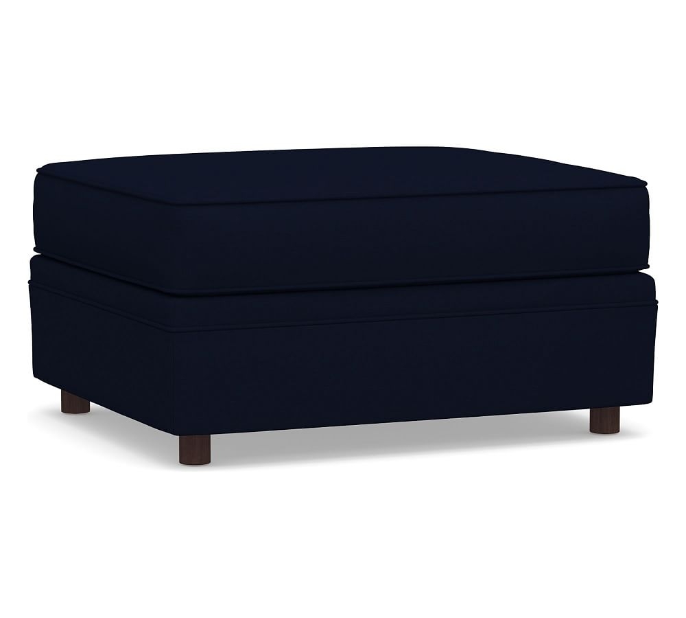 Pearce Upholstered Sectional Ottoman, Polyester Wrapped Cushions, Performance Everydaylinen(TM) Navy - Image 0