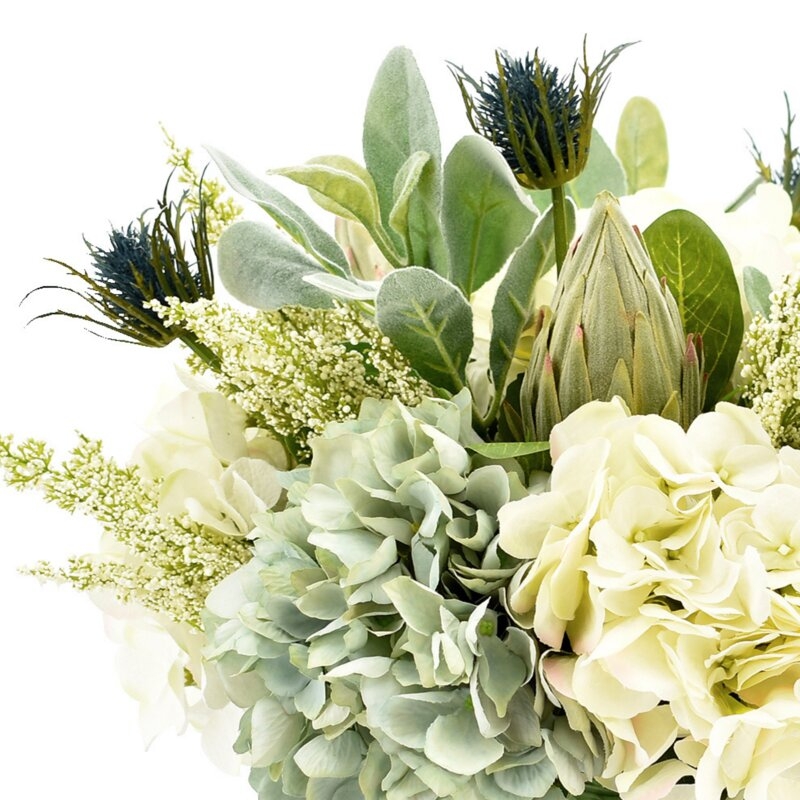 Faux Mixed Floral Arrangement in Vase - Image 1