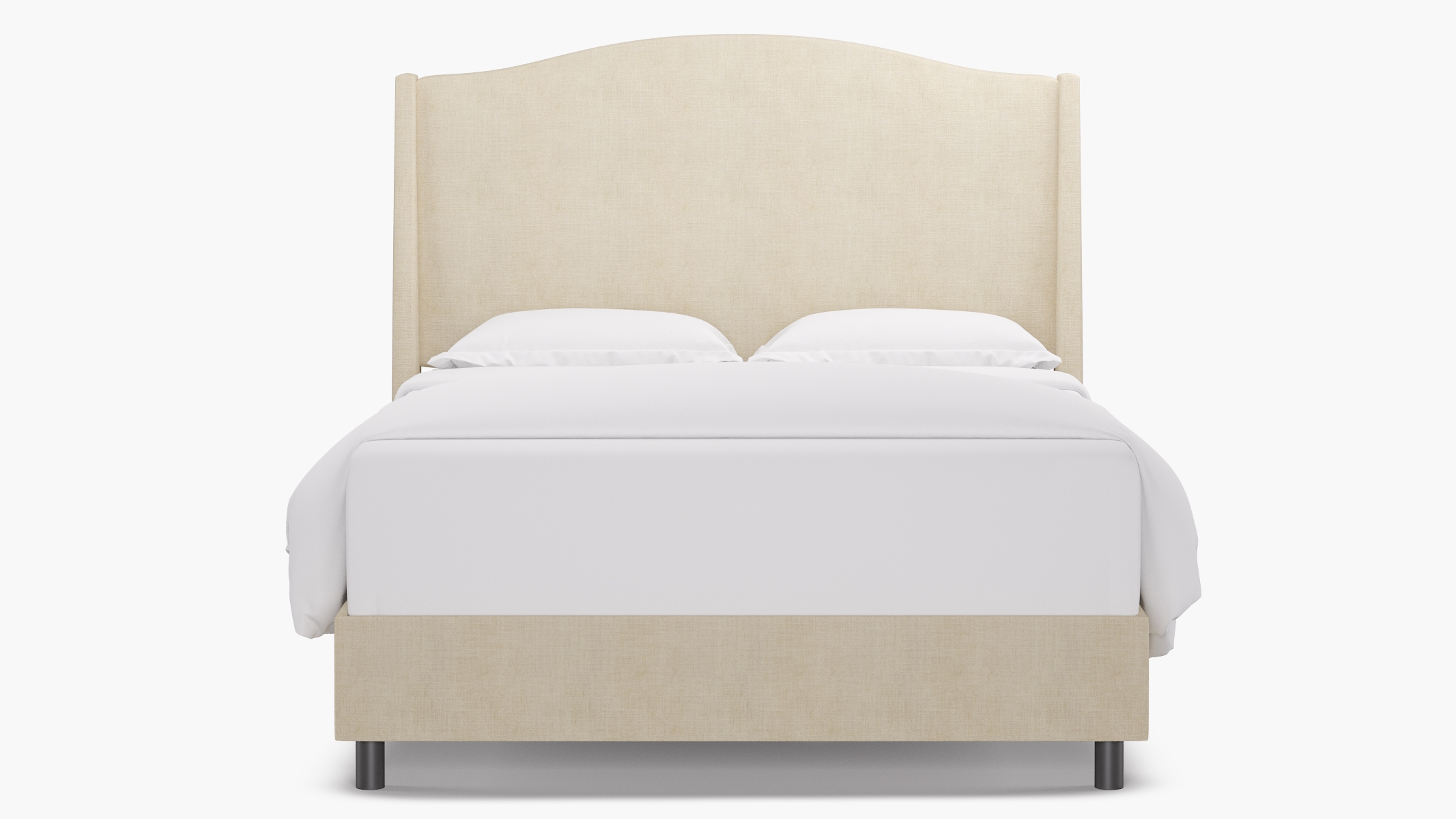 Classic Wingback Bed, Talc Linen, Queen - Image 1