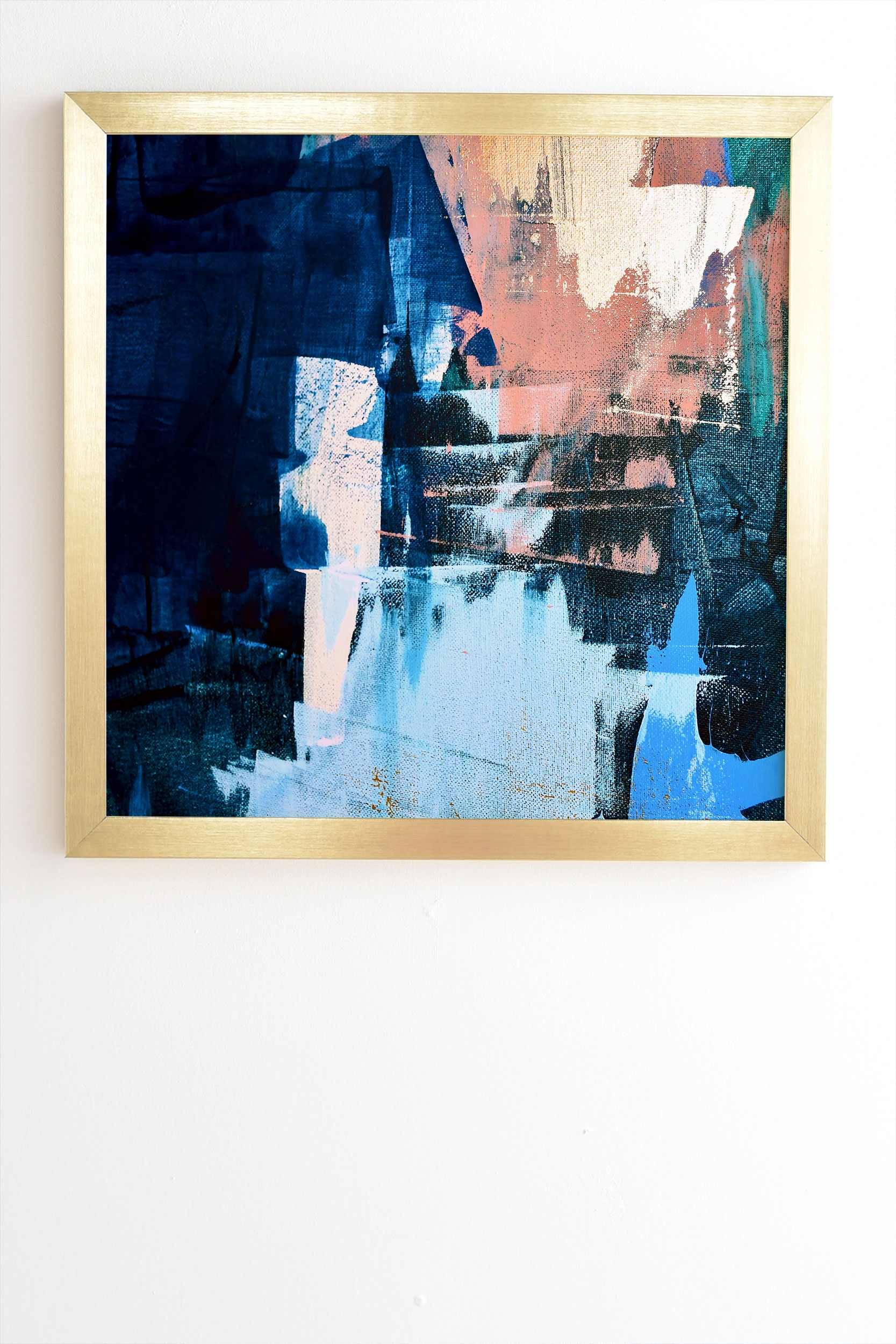 On The Dock A Pretty Abstract by Alyssa Hamilton Art - Framed Wall Art Basic Gold 12" x 12" - Image 1