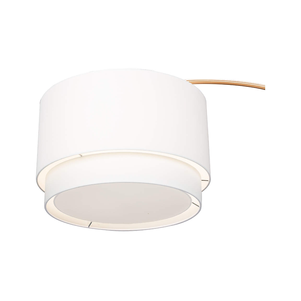Meryl Arc Brass Floor Lamp with White Shade - Image 3