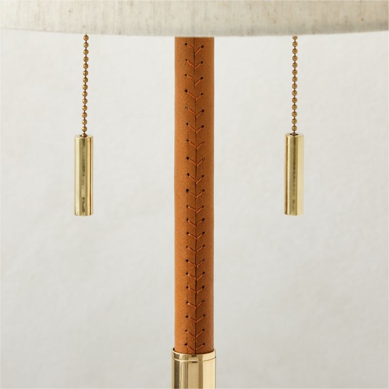 Prix Leather and Polished Brass Table Lamp - Image 2