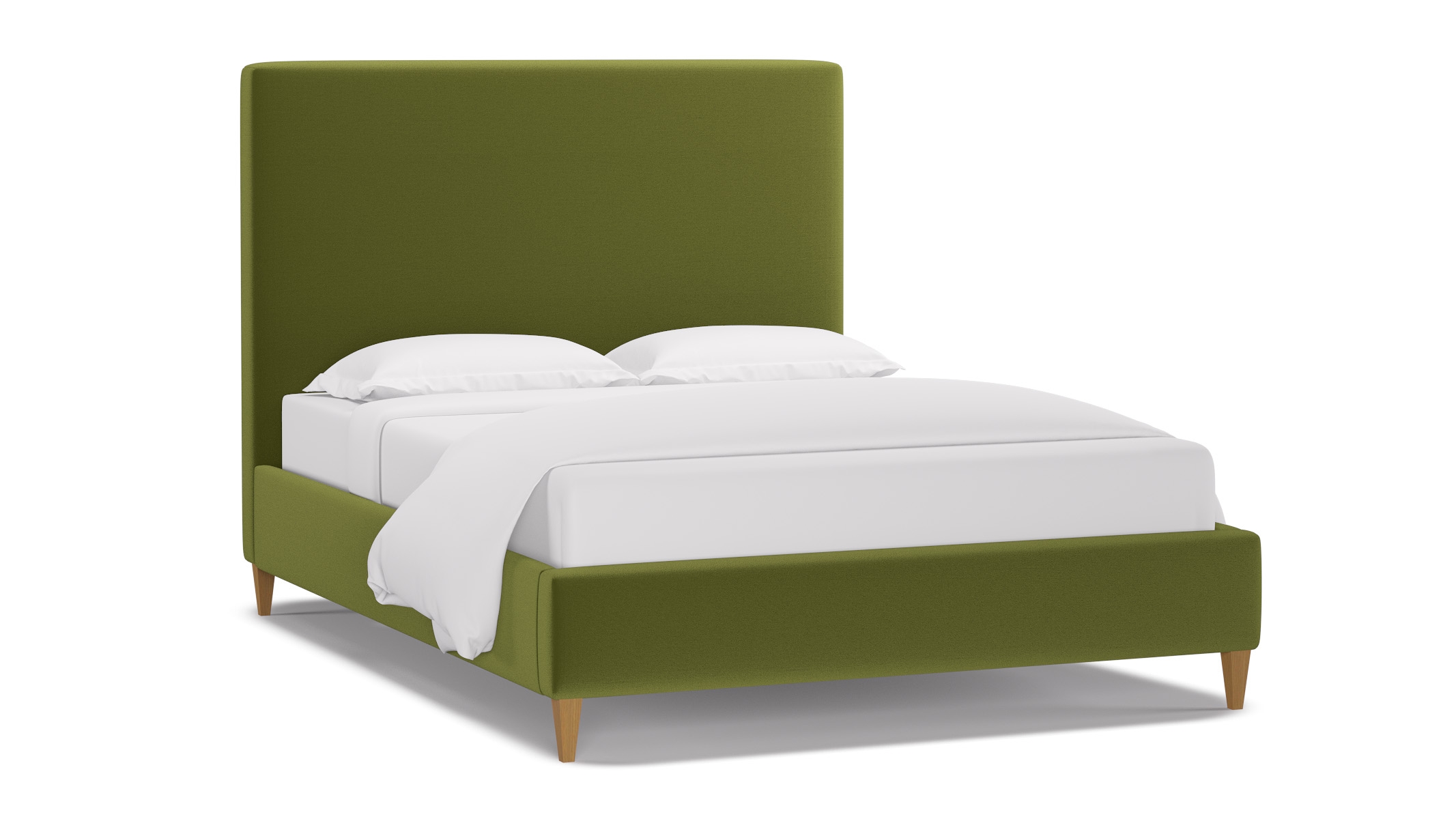 Classic Bed, Sage Performance Velvet, Natural Square Tapered Leg, Twin - Image 1
