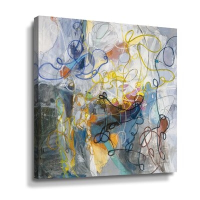 Blue And Sienna Abstract Gallery Wrapped Canvas - Image 0