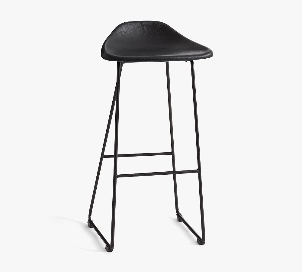 Brenner Barstool, Black Leather - Image 0