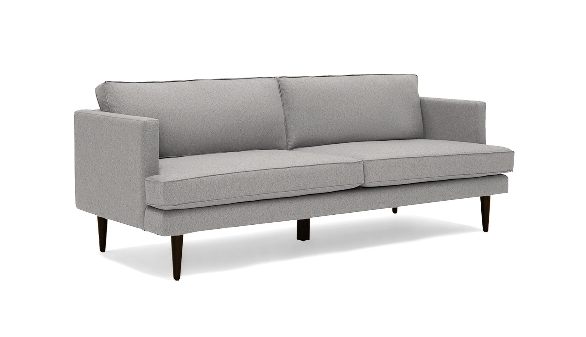Gray Preston Mid Century Modern 86" Sofa - Sunbrella Premier Fog - Mocha - Image 1