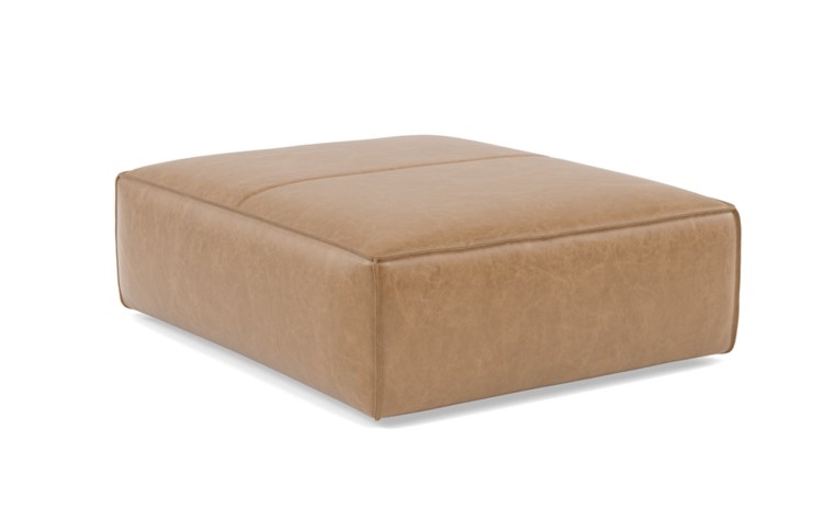 Gray Ottoman with Brown Palomino Leather - Image 4
