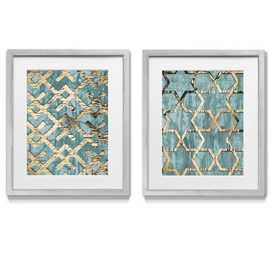 Gilded Geometrics I - 2 Piece Picture Frame Graphic Art Print Set on Paper - Image 0