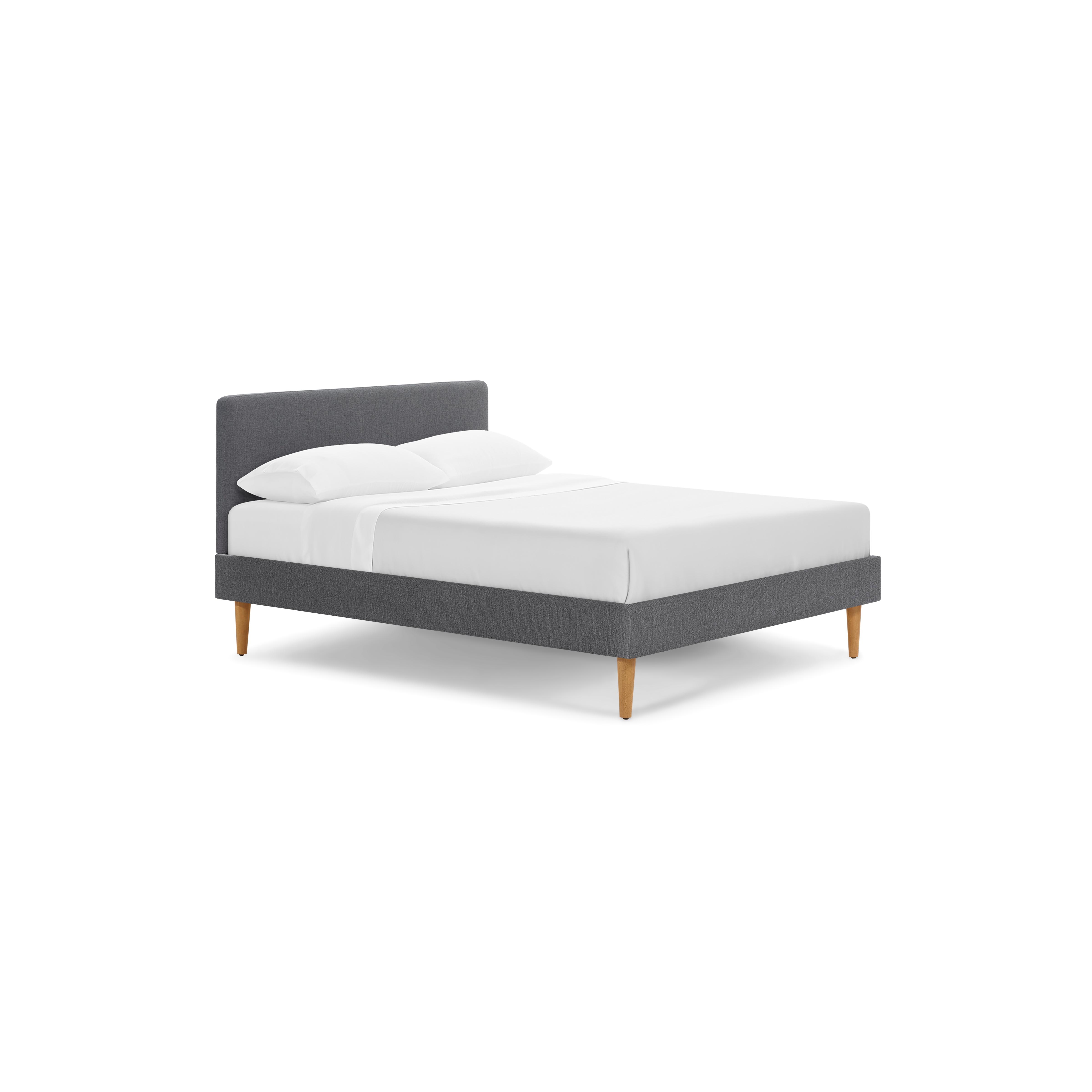 Chorus Upholstered Bed - King / Stone Grey/Walnut / Tapered - Image 1