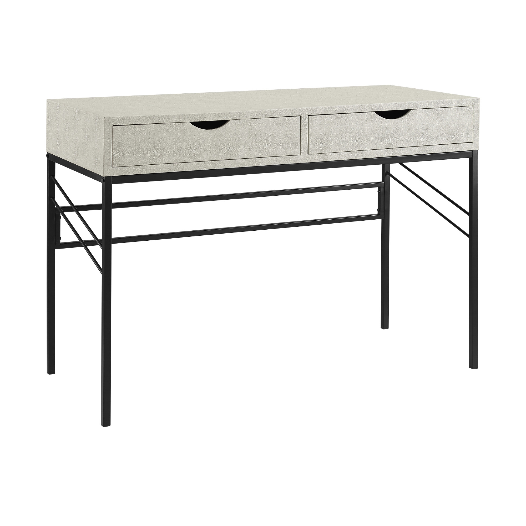 Modern 44" Faux Shagreen 2-Drawer Writing Desk - Off White - Image 0