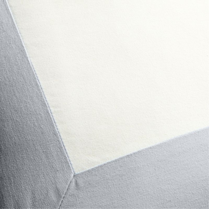 Legacy Border Organic Cotton Monogrammable 20"x20" Sky Blue Throw Pillow with Down-Alternative Insert - Image 2