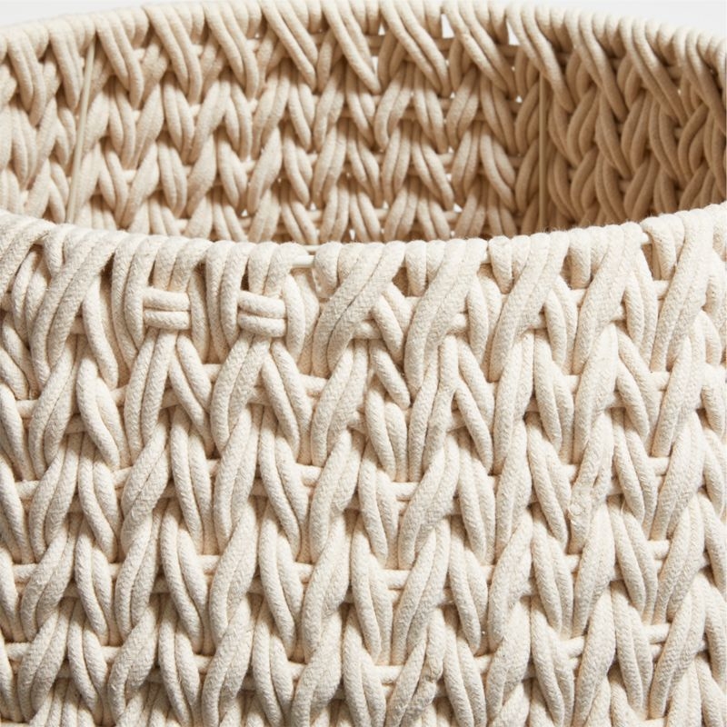 Rulon White Medium Open Storage Tote Basket - Image 2