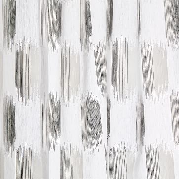 Sheer Shaded Dot Jacquard Curtain, Frost Gray, 48"x84" - Image 1