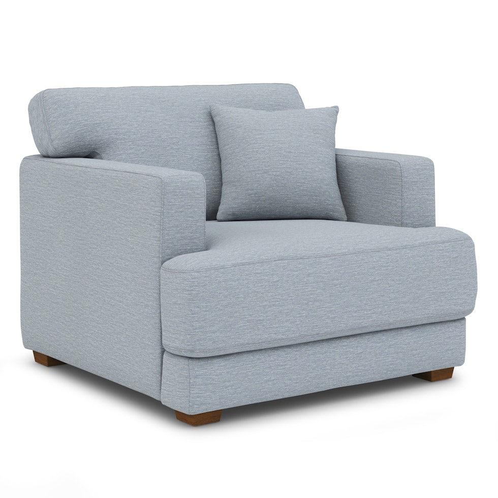 Dawn 40" Lounge Chair - Silver Light Blue - Image 1