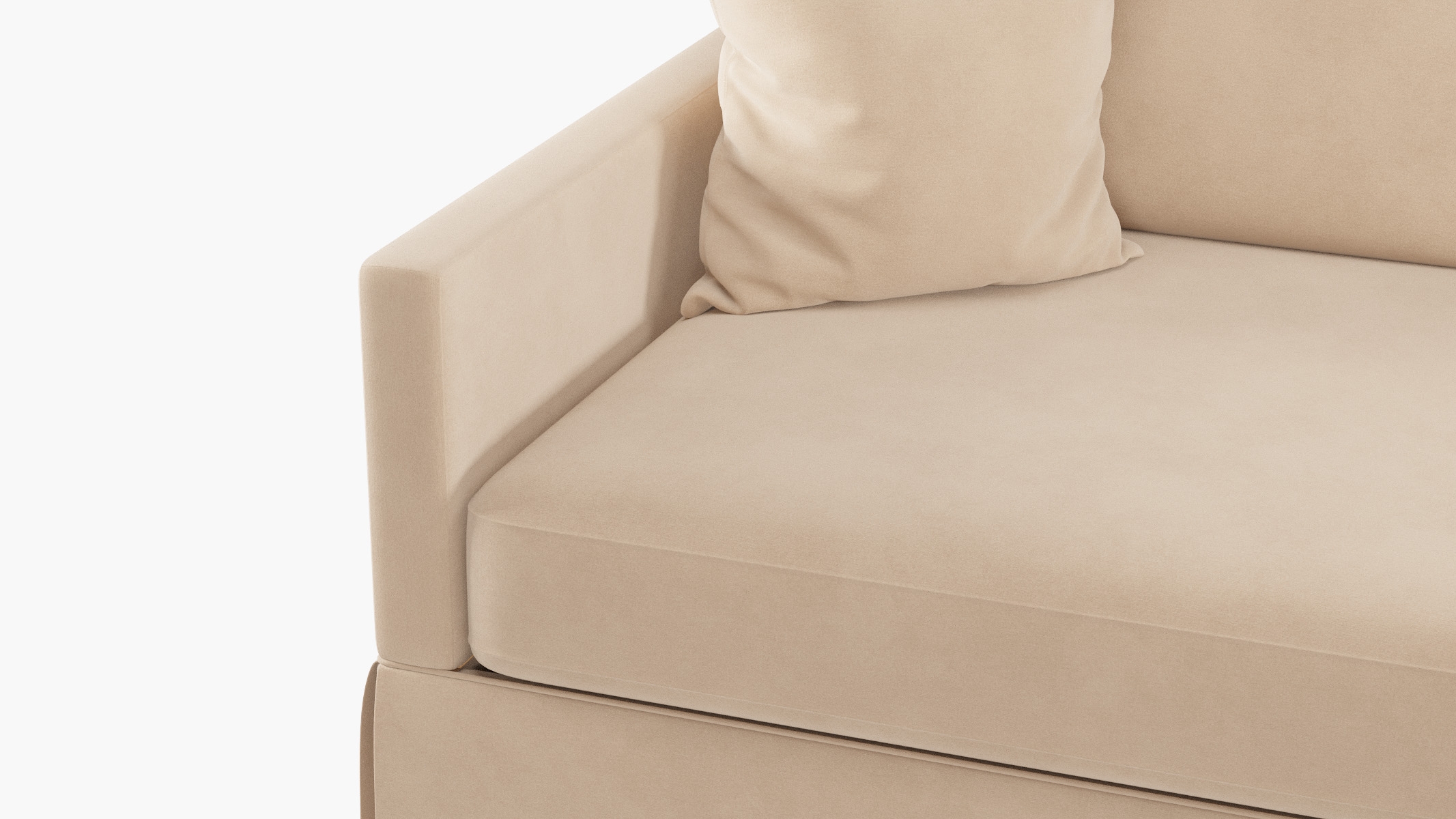 Skirted Track Arm Sofa, Pearl Classic Velvet, Standard (39") - Image 5