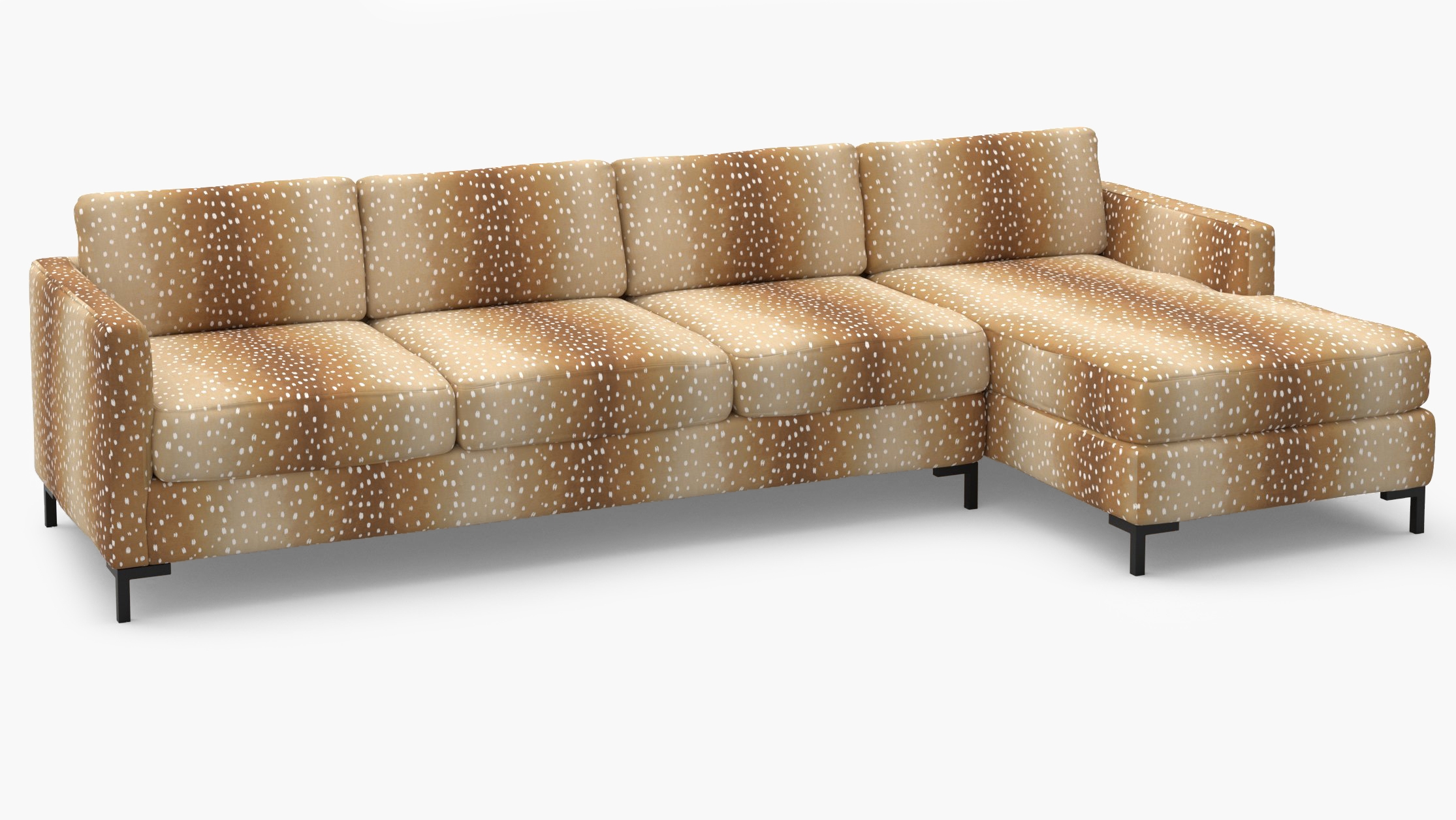 Modern Sectional, Right Facing, Faline, Bronze L Leg - Image 1