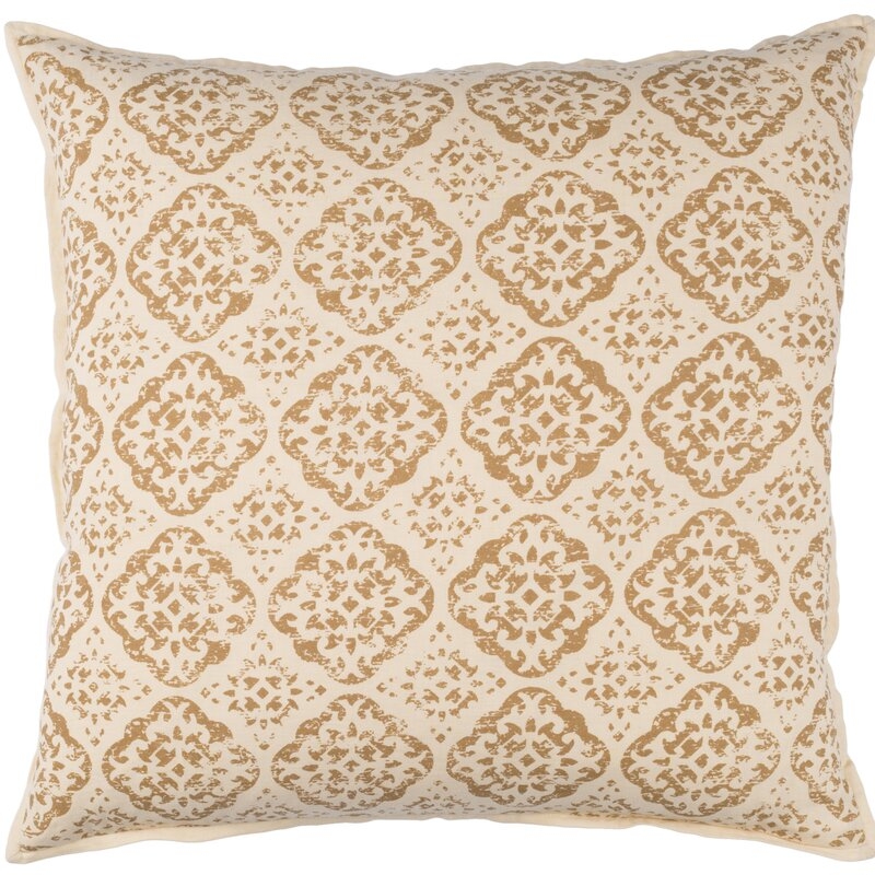 Surya D'orsay Throw Pillow Size: 20" H x 20" W x 4" D, Color: Beige / Camel - Image 0