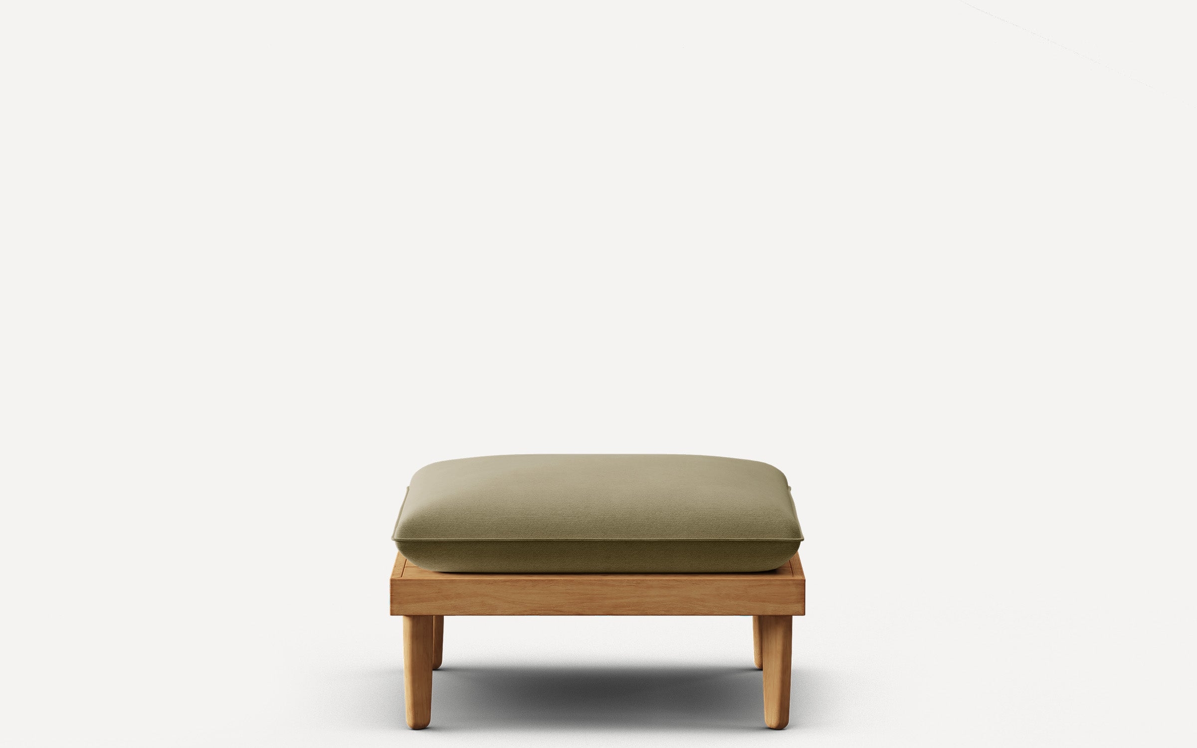 Dunes Teak Ottoman - Rosemary - All Weather Fabric - Image 0