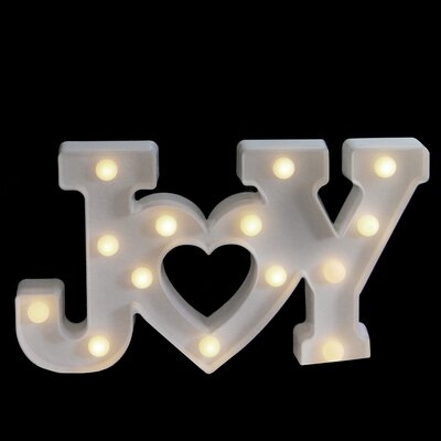 12.75" Battery Operated LED Lighted "JOY" Christmas Marquee Sign - Image 0