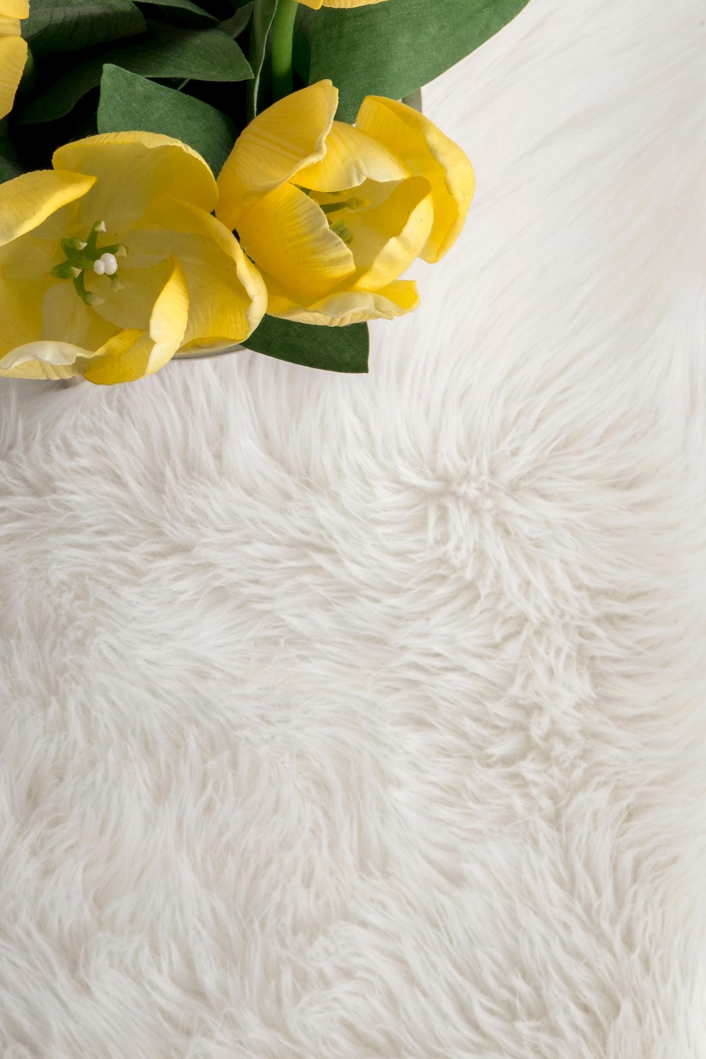 Terrell Solid Faux Sheepskin Area Rug, 2' x 6' - Image 3