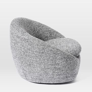 Cozy Swivel Chair, Chunky Melange, Charcoal, Set of 2 - Image 5