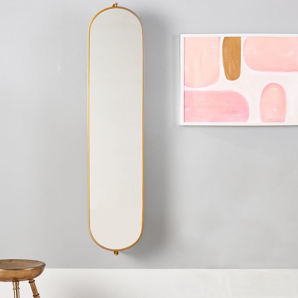 Swivel Pinboard Mirror, Oval, Gold - Image 0