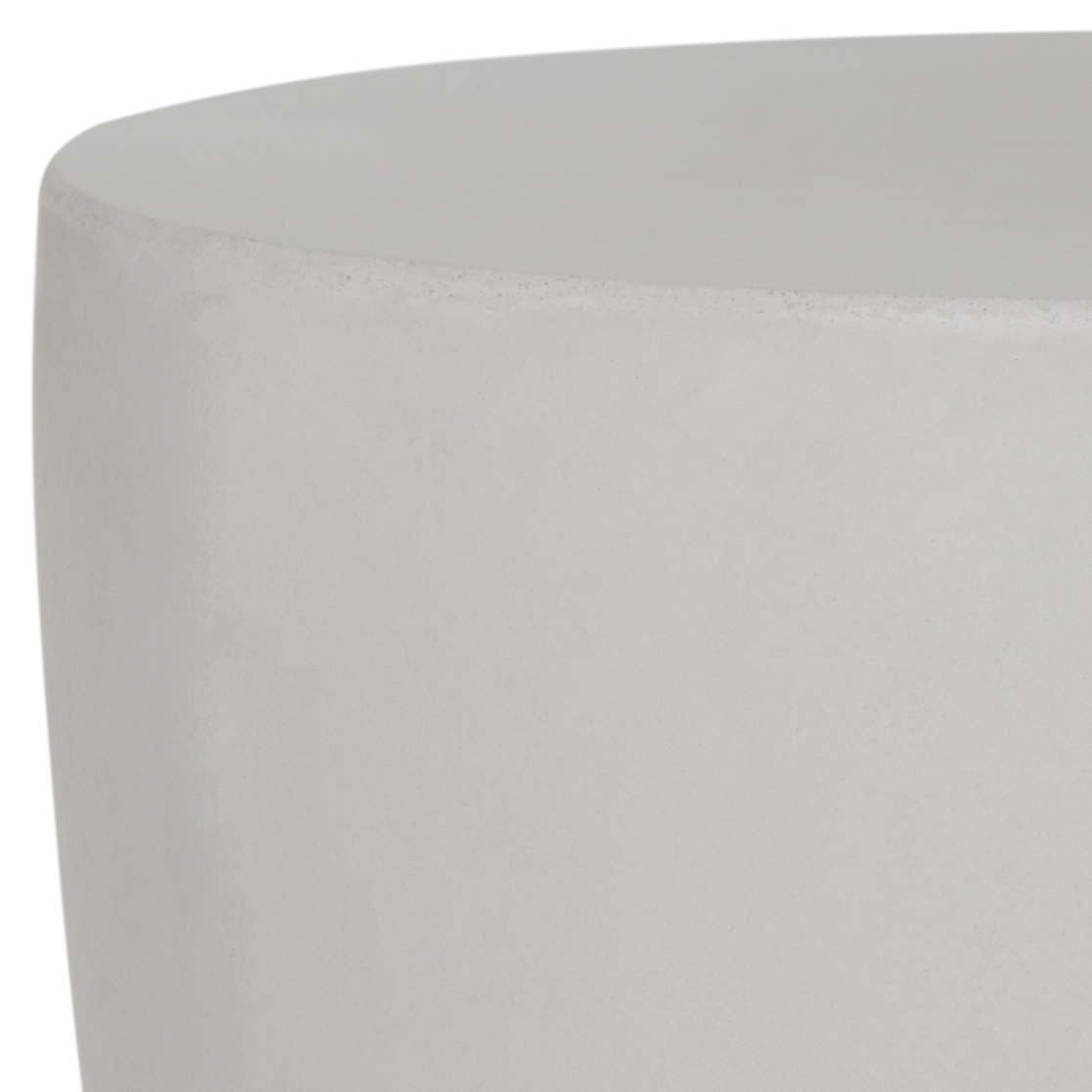 Aishi Indoor/Outdoor Modern Concrete Round 17.7-Inch H Accent Table - Ivory - Safavieh - Image 2
