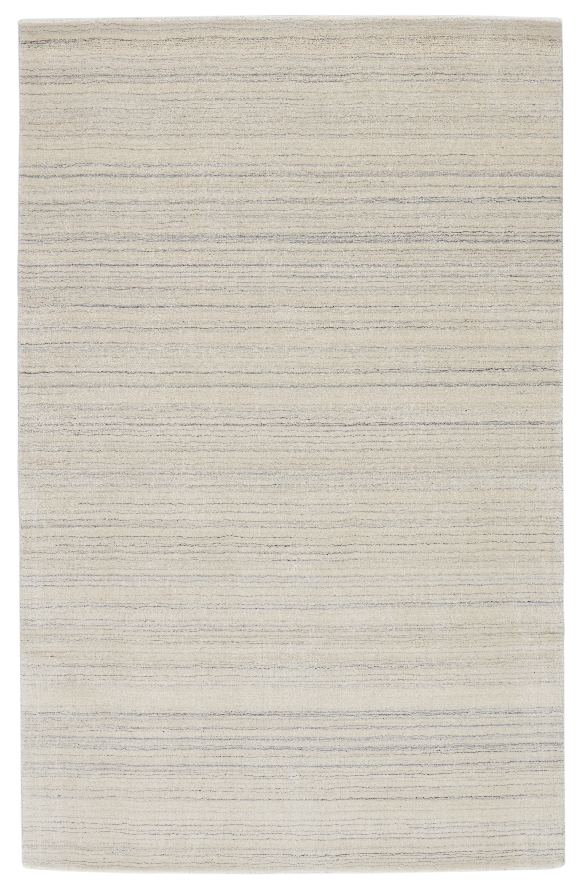 Oplyse Handmade Stripe White/ Gray Area Rug (8' X 10') - Image 0