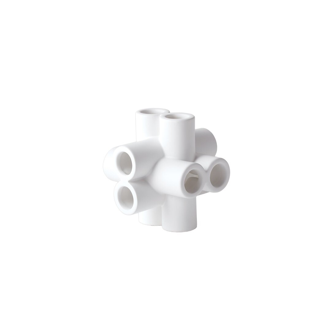 "Global Views Cube Tube Sculpture-Matte White" - Image 0