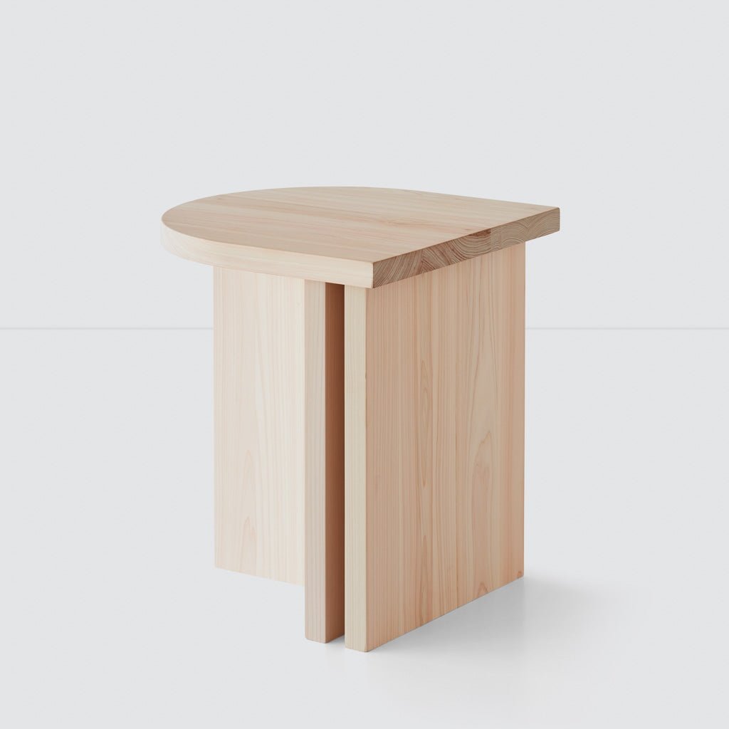 The Citizenry Hinoki Wood Side Table | Half Moon - Image 0