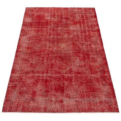 One-of-a-Kind Brucie Hand-Knotted 1990s Kosak Dark Red 6'7" x 10'4" Wool Area Rug - Image 0