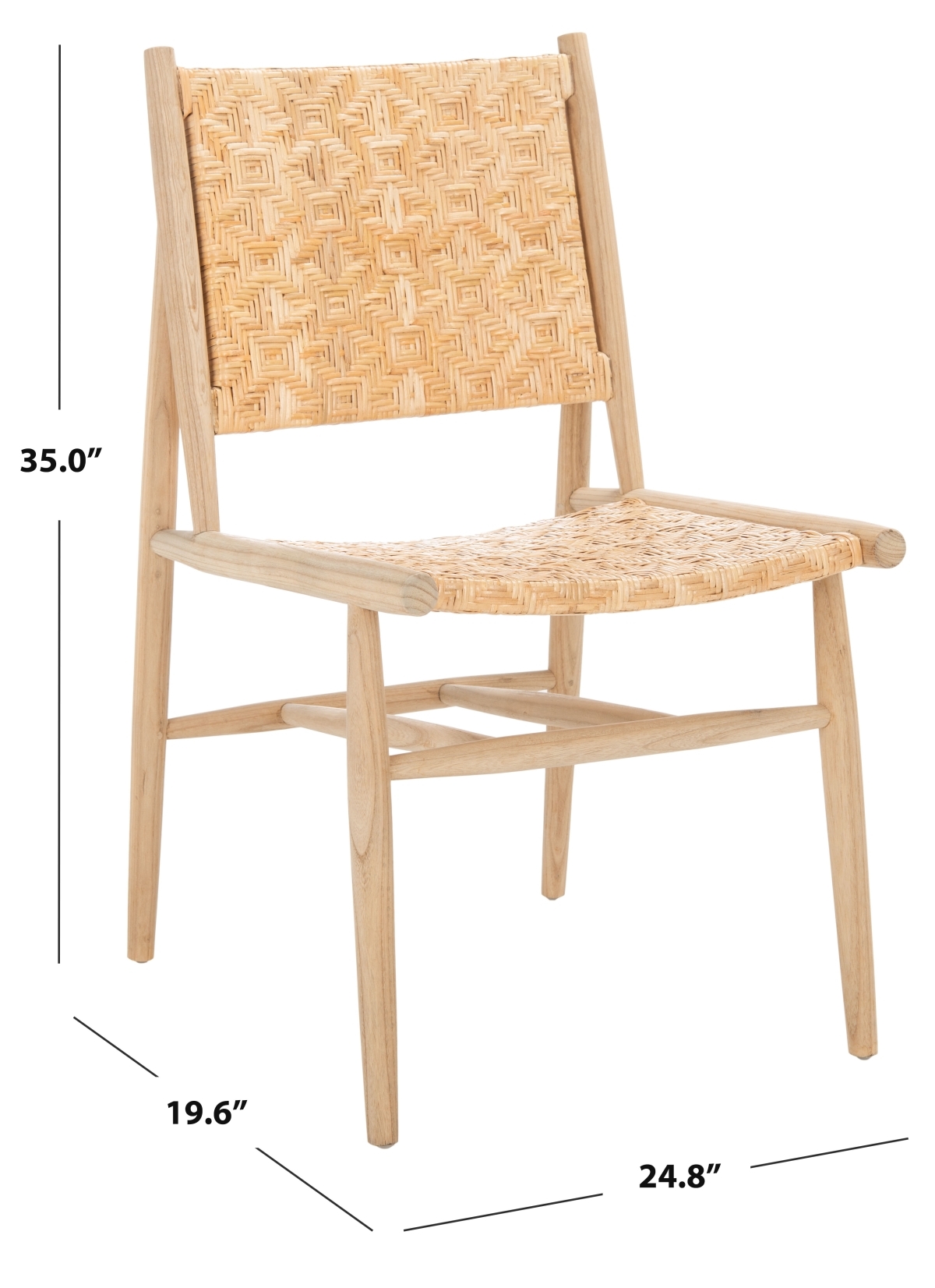 Adira Rattan Dining Chair - Natural - Safavieh - Image 7