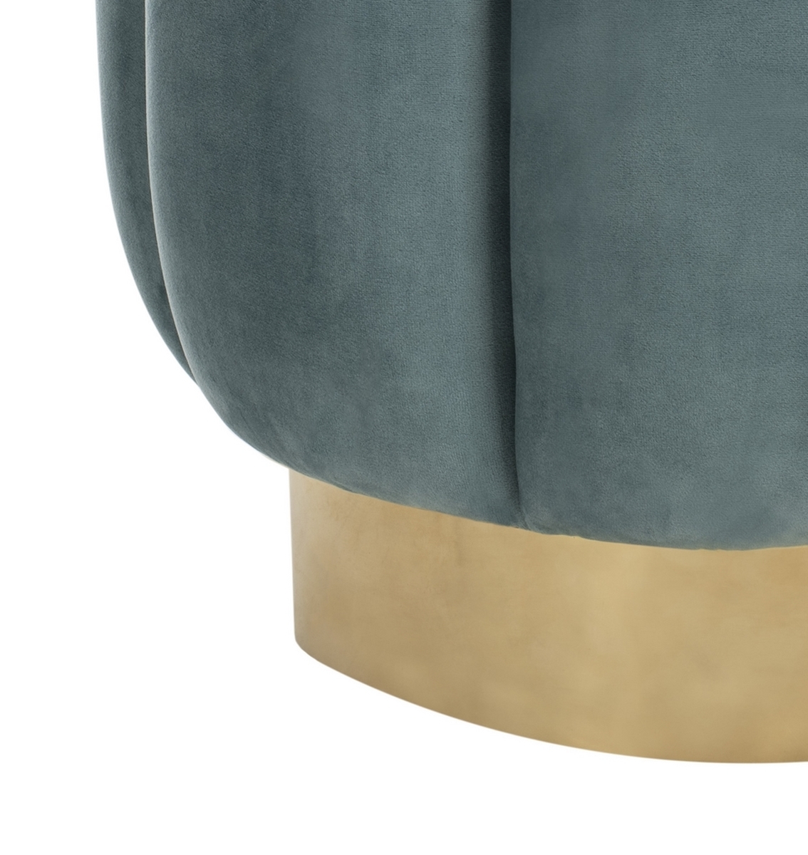 Maxine Channel Tufted Otttoman - Seafoam - Safavieh - Image 2