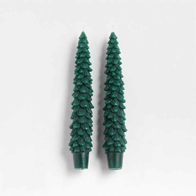 Mountain Pine Christmas Tree Taper Candles, Set of 2 - Image 0
