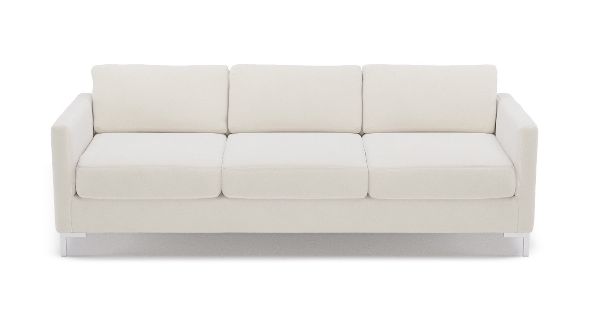 Modern Sofa | White Velvet - Image 0