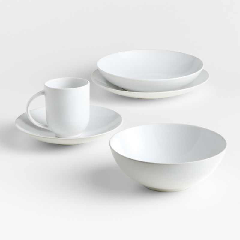 Craft White Stoneware Coupe Dinner Plates, Set of 8 - Image 1