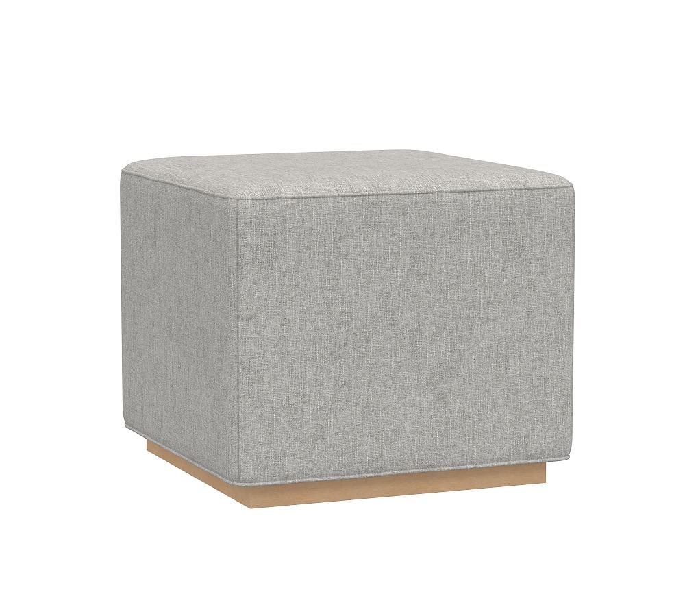 Bedford Ottoman, Performance Brushed Chenille, Fog - Image 0